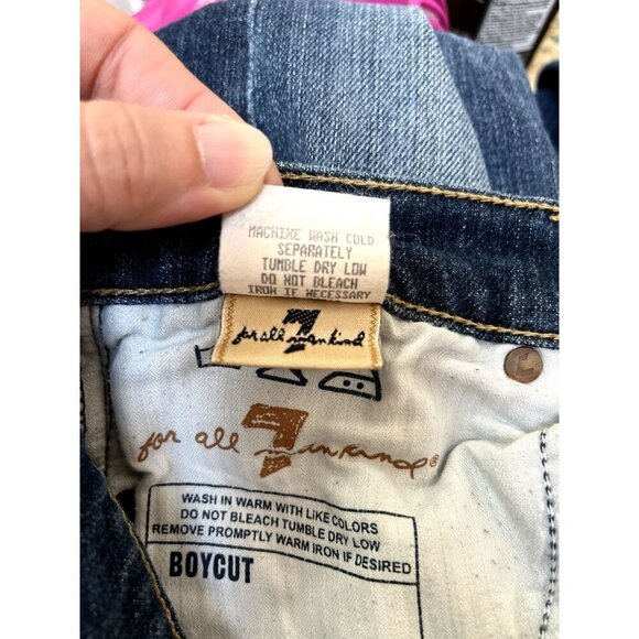 7 for All Mankind Boycut Jeans Y2K Low Rise Relaxed Fit Boot Cut Celebrity - Picture 6 of 7